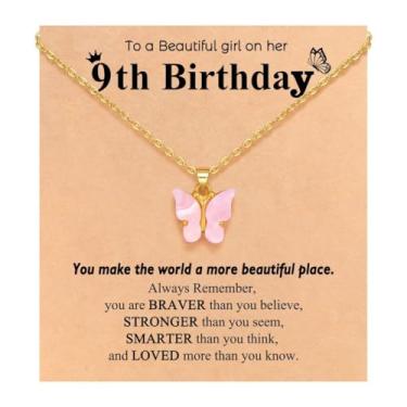 Imagem de Colar de borboleta Happy 5th 6th 7th 8th 9th 10th 11th 12th Birthday Gifts Necklace Gifts For Family Members, One Size, Metal, Sem Pedra Preciosa
