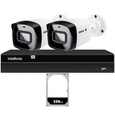 Imagem de Kit 2 Câmeras IP Vipc 1230B Intelbras NVD 1404P HD 500GB