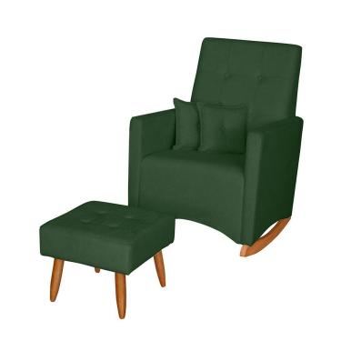 Imagem de Poltrona De Amamentação Com Balanço E Puff Lizzi Bouclê Verde F06 - D'rossi