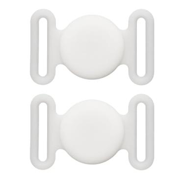 Imagem de 2 suportes de coleira de cachorro, capa de silicone à prova d'água para rastreador GPS resistente a arranhões, compatível com suporte de etiqueta de ar para cães, gatos, coleiras de animais de