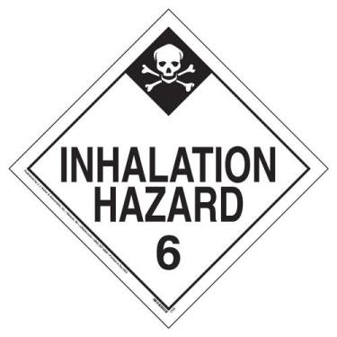 Imagem de Adesivo de aviso de risco de inalação 5 unidades/lote de PVC 27,3 x 27