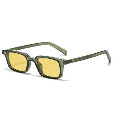 Imagem de Óculos de Sol Pequenos Femininos em Cores Candy com Proteção UV400 e Rebites, Estilo Punk Masculino para Esportes ao Ar Livre, Corrida e Ciclismo, Verde e Amarelo