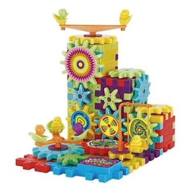 Imagem de Brinquedo Educativo STEAM, 81 Peças de Blocos de Montar com Engrenagens Giratórias, Conjunto de Construção Criativa para Crianças a partir de 3 Anos, Multicolorido