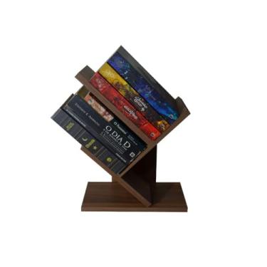 Imagem de Organizador de Livros, Livreiro Estante Suporte Prateleira para Livros Revistas Mdf, 40cm(MARROM ESCURO)