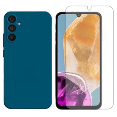 Imagem de GR Global Revolution, Capa Aveludada Para Samsung Galaxy M15 + Pelicula Hidrogel Cor:Azul-marinho