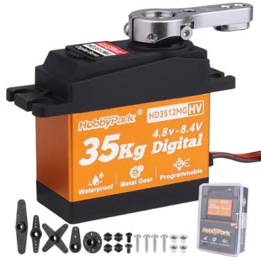 Imagem de HobbyPark Waterproof 35kg High Torque Servo Motor Metal Gear Digital Servo Stainless Steel Gear Arduino Servo for RC Crawler RC Car RC Truck Buggy Airplane HV Programmable Control Angle 180°