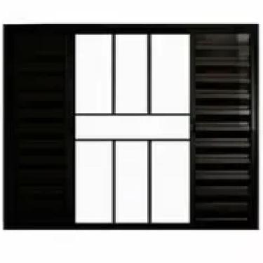 Imagem de Janela Veneziana de Correr 6 Folhas com Grade Alumínio Preto 1.00 X 1.50 Linha Modular - PTORD2284 - HALE