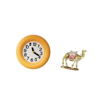 Imagem de Fenteer Relógio de Parede Silencioso Contemporâneo E Escultura de Resina em Forma de para Decoração Moderna de Cozinha, Sala de Jantar, Quarto, de