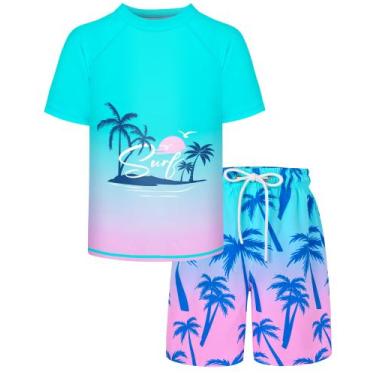 Imagem de Conjunto de roupa de banho Stadupimry Boys Rash Guard Swim Trunks UPF 