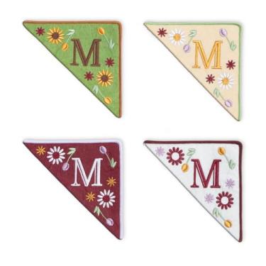 Imagem de TenDawn Marca de canto bordada personalizada, pacote com 4, canto de marcador de página de feltro inicial, presente para amantes de livros
