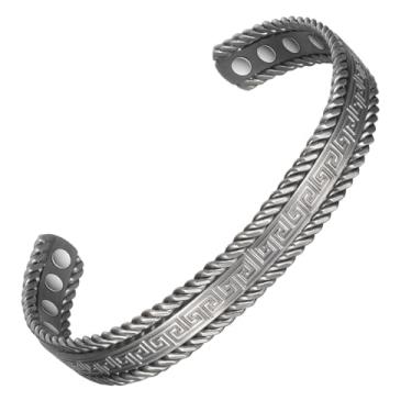 Imagem de EnerCoppeX Pulseira magnética de cobre para mulheres - joia detox com ímã de 3500 gauss, pulseira ajustável (tipo-H)