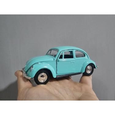 Imagem de Carrinho Miniatura Colecionável Brinquedo Volk Fusc quinha Carrinho Metal À fricção Abre Porta (Verde Água)