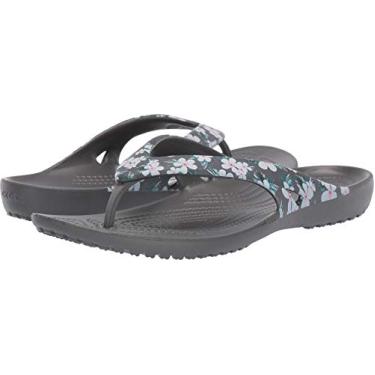 Imagem de Crocs Chinelo feminino Kadee II | Sandálias, Floral/cinza claro tropical, 33