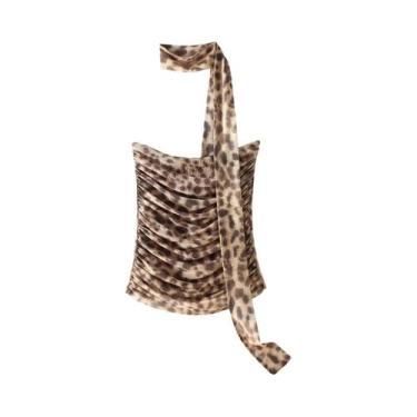 Imagem de Saia Midi Tule Estampa Leopardo - Cintura Alta, Vintage, BR-P, Top leo
