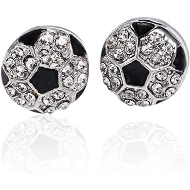 Imagem de Hlily Brincos De Jogo De Bola Presentes Para Meninas De Basquete Presente Para Jogadores Idosos Mãe Pai Equipe Cesta Idéias De Saco Post Strass Brincos De Futebol