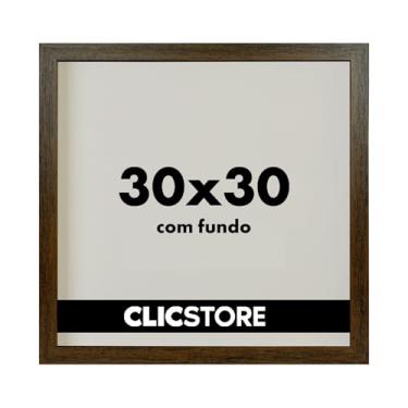 Imagem de Moldura 30x30Cm Com Fundo Para Quadros Diplomas Certificados Fotos Decoração (Marrom)