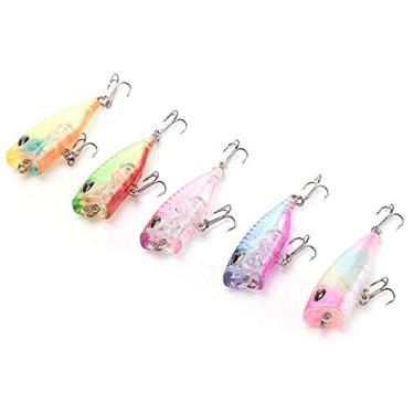 Imagem de Iscas de Pesca Vibratória de Bola de Aço, Isca de Mini Popper Em Forma de Com Gancho Agudo Agudo, Pegue Mais Peixes Com Design Delicado, Aumente a Distância Com o Centro