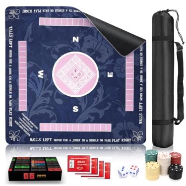 Imagem de AIMUCT Mahjong Mat for Table with Rules, Non-Slip Noise Reduction Gaming Mat 31.5×31.5 Inch for Mahjong/Poker/Board Games/Card Games/Dominoes Games/Cards 2025