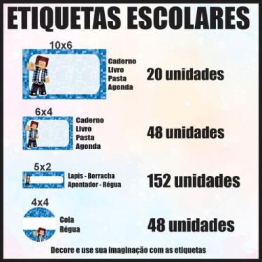 Imagem de Etiqueta Adesiva Escolar em Vinil Tema Personagem Diversos - Dekal Dec