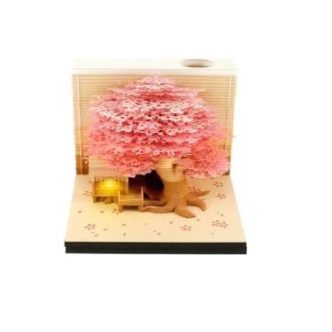 Imagem de Bloco de notas 3D, calendário 3D, calendário 2024, arte 3D, bloco de notas 3D, bloco de notas em papel, bloco de notas de 2024 com luz de LED, bloco de notas de papel destacável, cartões de notas,