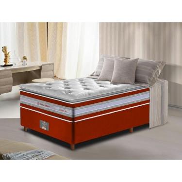 Imagem de Conjunto Cama Box Solteiro De Molas Ensacada D33 Com Pillow Top Cama Inbox Select 88x188x71 Vermelho