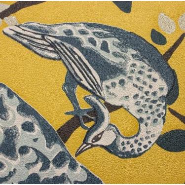 Imagem de Papel de Parede Importado Pavão Oriental Vinílico Texturizado Homehaus