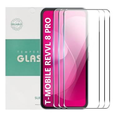 Imagem de Suttkue Película protetora de tela T-Mobile Revvl 8 Pro 5G Ultra HD Vidro Temperado, Dureza 9H Antiarranhões (pacote com 3)