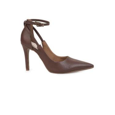 Imagem de Scarpin Bebecê Elegante Moderno Com Fivela, Marrom, 36