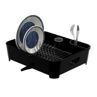 Imagem de Escorredor De Louças Com Porta Talheres Pratos Preto Black - Future, P