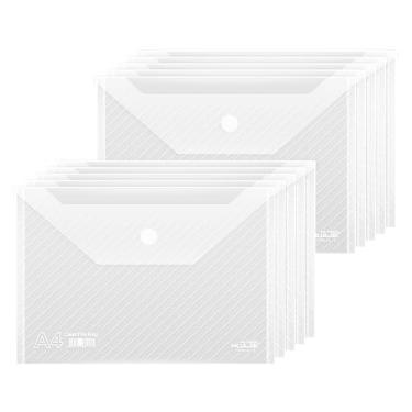 Imagem de WORPSON Pacote com 10, envelopes de plástico – Pastas de arquivo reutilizáveis transparentes à prova d'água para documentos tamanho carta A4, recibos, fotos e uso no escritório/escola (10)