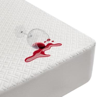 Imagem de Protetor de colchão de bambu premium – Capa de colchão de cama tamanho completo, impermeável e ultramacia, respirável, silenciosa, lavável para conforto e proteção MC01FULL-L