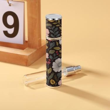 Imagem de Atomizador de perfume recarregável, flor de couro, mini refil de spray recarregável, frasco de perfume para sair e viajar, Flor - B, 0.3 Ounces, Retrô