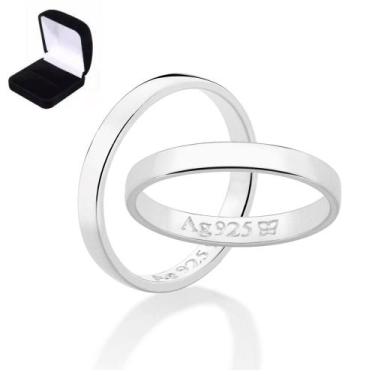 Imagem de Aliança Lisa compromisso 3mm Rommanel prata 925 810205, 20