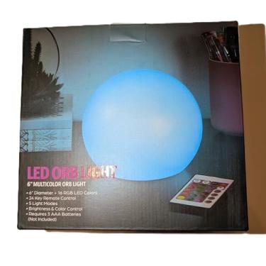 Imagem de Luz de esfera LED, lâmpada de esfera RGB multicolorida de 15 cm com controle remoto, 16 cores, 5 modos de luz, luz de humor alimentada por bateria
