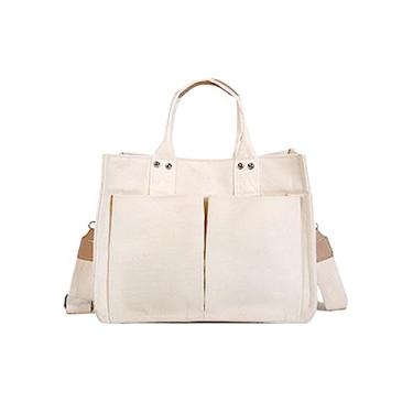 Imagem de Bolsa Tote de Lona para Mulher Mão Macia com Cinto Ombro Removível e Ajustável Porte no ou à Capacidade Grande Uso Diário