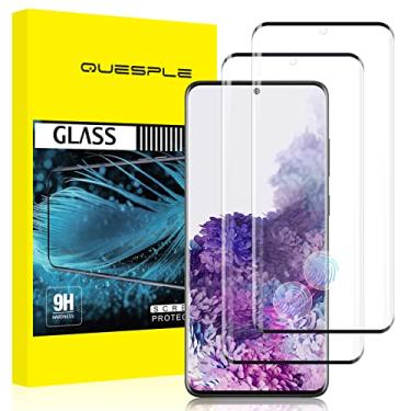 Imagem de QUESPLE Pacote com 2 protetores de tela para Samsung Galaxy S20 Plus de 6,7 polegadas, vidro temperado transparente HD, suporte para desbloqueio de impressões digitais, alta sensibilidade, compatível