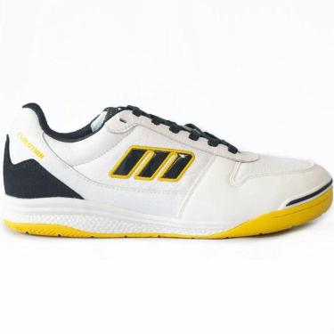 Imagem de CHUTEIRA FUTSAL MUNDO EVOLUTION BRANCO AMARELO MASCULINA-Masculino