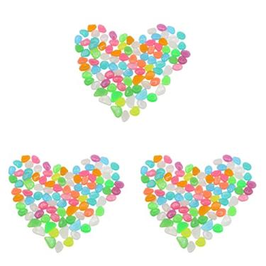 Imagem de Yalych 300 peças, ornamentos de pedras, brinquedo de jardim, decorações luminosas, pedras de aquário, cor de peixe, paralelepípedos para decoração de mini passarelas sortidas escuras, decoração de