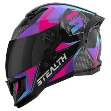 Imagem de Capacete Moto Fechado Pro Tork Stealth Concept Brilhante Viseira Fumê 
