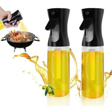 Imagem de Aoiutrn Pacote com 2 frascos pulverizadores de óleo de vidro para cozinhar, 200 ml, sem aerossol, spray de azeite de oliva, seguro para sabor puro, para fritadeira a ar, salada, grelhar e assar, sem