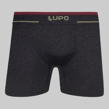Imagem de Cueca Lupo Boxer Fio Texturizado Plus Size 17800, Preto mescla, XG