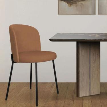 Imagem de Cadeira Para Sala De Jantar Ayla De Ferro Com Pintura Eletroestática - élpis Móveis Caramelo
