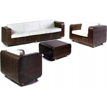 Imagem de Jogo De Sofá Jardim Praia Área Externa em alumínio e fibra sintética -