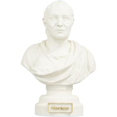 Imagem de Estátua Busto Quinto Horácio Flaco - Poeta Romano (Cor Mármore Dourado)