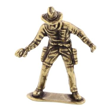 Imagem de Bothyi Estátua de em Miniatura de Latão, Estatueta Decorativa para Casa, Escultura de Guerreiro, Figura de para Escritório, Festa, Usando Chapéu de