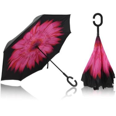 Imagem de Guarda Chuva Invertido Reforçado Tecido Duplo  Invertido Estampado - F
