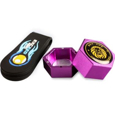 Imagem de YEUEK Suporte de giz magnético hexagonal TAOM, suporte de giz portátil para taco de sinuca para giz de predador, suporte de giz silencioso para bilhar de bilhar, estojo de giz para tacos de sinuca