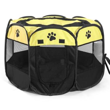 Imagem de Playpen Portátil Plegável de Oxford para Pets Mesh Aéreo Pen Exercício Casa Playground Cães e Gatos