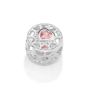 Imagem de Berloque rommanel prata maciça 925 passante corações 840259