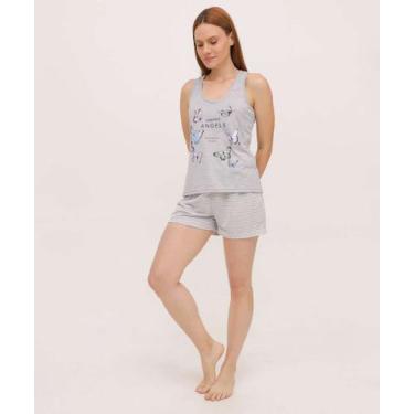 Imagem de Pijama Feminino Nadador Estampado Marisa-32005, Cinza, P